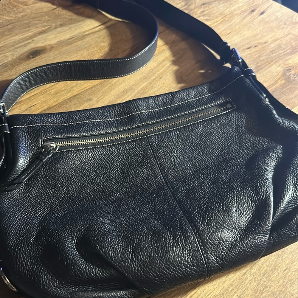 COACH F15064 LEATHER DUFFLE CROSSBODY SHOULDER BAG BLACK